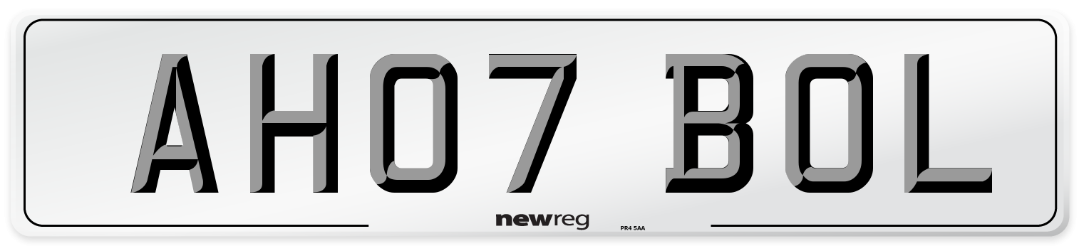 AH07 BOL Number Plate from New Reg
